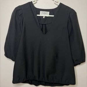 BA&SH Petra Cotton Blend Puff Sleeve Blouse